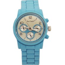 Light Blue And Silver Stainless And Color Plated Metal Watch Paul Jardin