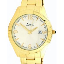 Limit Mens Gold-tone Bracelet Watch & Cufflinks Set