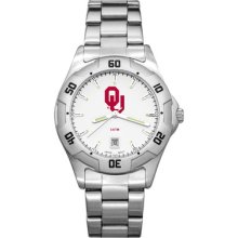 LogoArt College All-Pro Men's Watch Color: Chrome, Team: University of Oklahoma