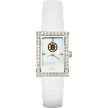 LogoArt NHL Ladies Fashion Watch with White Leather Strap