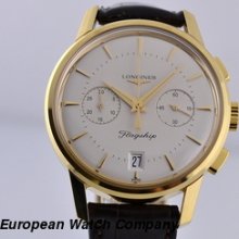 Longines Flagship Heritage Chronograph 18k Yellow Gold L4.756.8.72.9 37.8mm