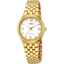 Lorus Ladies Bracelet Dress Gold Tone Watch Lorus Rrs96tx9