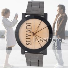 Lovers Wrist Watch Fan-shaped 2colorful Quantz Waterproof Watch For She & Him