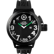 LRG Unisex OG Icon Analog Stainless Watch - Black Rubber Strap - Black Dial - WOGI104001-BL59