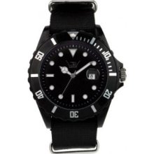 Ltd Watch Unisex Limited Edition Canvas Watch Ltd 031101 With Black Canvas Bracelet And Black Dial