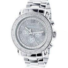 Luxurman Mens Diamond Watch 0.25ct Stainless Steel Band