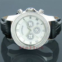 Luxurman Watches Mens Diamond Watch 0.25 ct White MOP