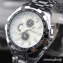 Luxury Analog Sport Men Water Clock Hours Dial Steel Wrist Watch C010wwk