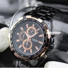 Luxury Big Analog Sport Men Water Clock Hours Dial Steel Wrist Watch C010bnbk