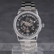 Luxury Retro Skeleton Dial Men Auto Mechanical Wristwatch Dress Casual Xcf81