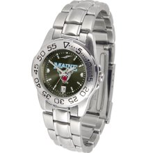 Maine Black Bears Sport Steel Band AnoChrome-Ladies Watch