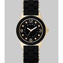 Marc by Marc Jacobs Pelly Silicon Watch/Black & Gold - Black-Gold