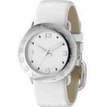 Marc by Marc Jacobs Watch, Womens White Leather Strap MBM1136