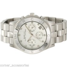 Marc By Marc Jacobs Ladies Mbm3100 Blade Silver Chrono Crystals Watch