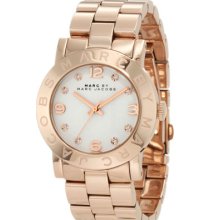 Marc Jacobs Amy Quartz Rose Gold Women Watch Mbm3077 With Case & Tag 3077