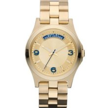 Marc Jacobs Gold Stainless Steel Watch In Box $250 Mbm3162