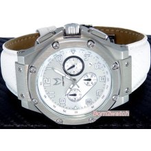 Meister Men Chronograph 'ambassador' Japan Movement 45mm Steel Leather Am115pl