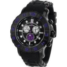 Men Aquaswiss 96XG066 Rugged Black Rugged Quartz Chronograph Rubber