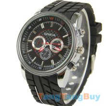 Men Racing Race Racer Fans Outdoor Sports Watch Resin Tire Pattern Band 4 Colors