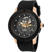 Men Rotary 513c Automatic Skeleton Black Rose Gold Ret.$695 Ship To Ð Ð¾ÑÑÐ¸ÑŽ