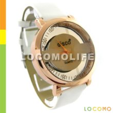 Men Women Couple Love Pair Transparent Dial Watch White