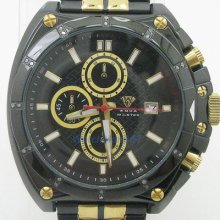 Mens Aqua Master Watch Jojo Techno Jojino Joe Rodeo Canary Cz Bling Iced Aqwm27