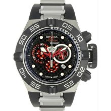 Men's Black Stripe Subaqua 500m Chronograph Diver Red Accents