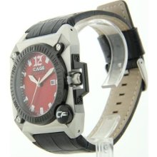 Mens Cage Fighter Leather Date Watch CF332009BSRD