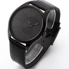 â˜… Men's Calvin Klein Ck Black Leather Strap Band Deluxe Mens Watch, K0s21402