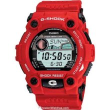 Mens Casio G-Shock - World Time - Tide & Moon Data - Red Resin Band G7900A-4