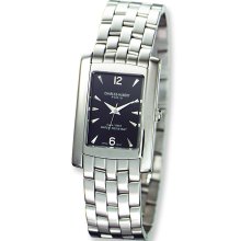 Mens Charles Hubert Solid Stainless Steel Black Dial 26x31mm Watch