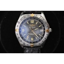 Mens Clean Breitling Antares World G.M.T Stunning Two Tone Dial Keeping Time