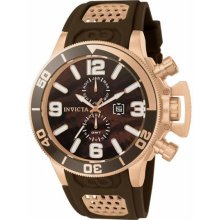 Men's Corduba GMT Stainless Steel Case Rubber Bracelet Brown Tone Dial