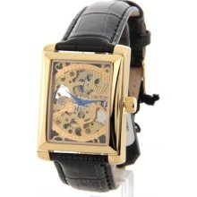 Mens Croton Skeleton AUTOMATIC Movement Sharp Gold Rectangle Dial ...