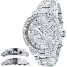 Mens Diamond Watches: Fully Iced Out Watch 1.25ct Luxurman