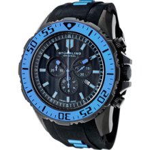 Men's Enterprise Chronograph Black Textured Dial Black