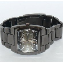 Men's Gunmetal Color Analog Watch With Metal Band Nice And Heavy