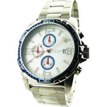 Mens I by Invicta Steel ChronoGraph Rotating Bezel Date Watch