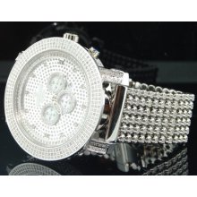 Mens Icetime Crown Diamond Band Watch 6ct. Joe Rodeo Jojo Crushed Dial