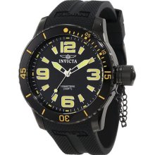 Mens Invicta 1676 Specialty Black Dial Yellow Numbers Large Swiss Quartz Watch