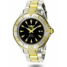 Mens Invicta Signature Ocean Ghost Two Tone Black Dial 24 Jewel Auto Watch 7037