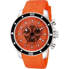 Mens Invicta Specialty Chrono Black Bezel Orange Polyurethane Watch 11383