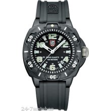 Men's Luminox Sentry 0201.sl Black Rubber Quartz Watch With Black