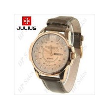 mens new Julius extreme stainless steel quartz watch w/white face copper finish