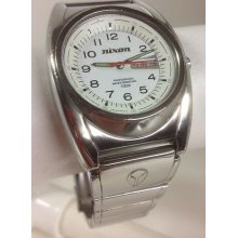 Mens Nixon The Don White Face Analog Calendar Wrist Watch