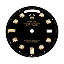 Mens Rolex Day-Date President AM Diamond Dial, Black, Yellow Gold