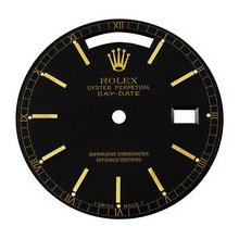 Mens Rolex Day-Date President Dial, Black, Yellow Gold Indicies