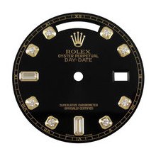 Mens Rolex Day-Date President Factory Diamond Dial, Black, Yellow Gold