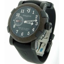 Men's Romain Jerome Titanic-dna Oxy 3 Black Pvd & Rusted Steel Date Watch