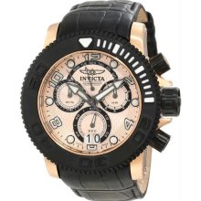 Men's Sea Hunter Chronograph Stainless Steel Case and Leather Bracelet Rose Gold